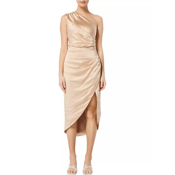 ELLIATT Cassini One-Shoulder Dress in Gold Size Medium - Picture 9 of 10